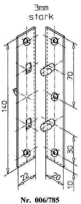 Flachbändersicherung L.140mm B.22mm S.3mm STA verz.im Btl.m.Schrauben