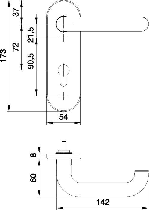 FS-Garnitur Targa/K FS 103/103 Alu.F1 D/D TS 40-65mm PZ rd DIN L/R EDI