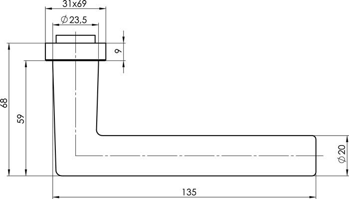 Feuerschutzdrückerlochteil 8906 ALU FS 9mm Alu.F1 ger.4-KT.9mm OGRO