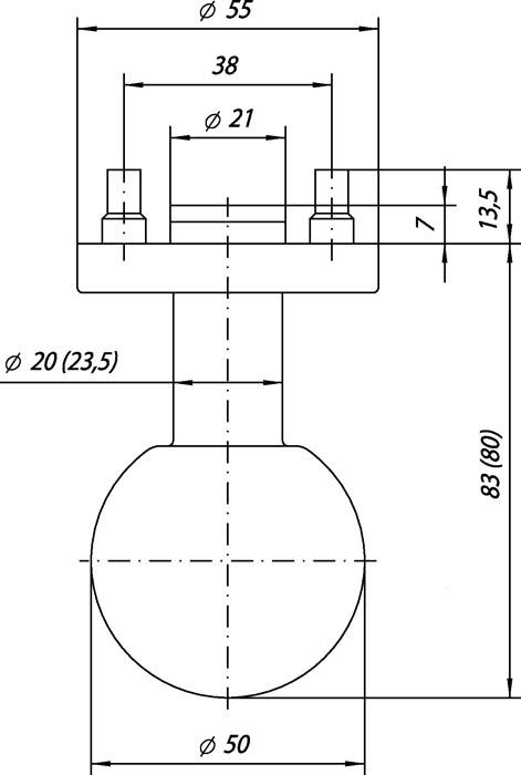 Türknopf OGRO 3548/6500 AL Alu.F1 ger.OGRO