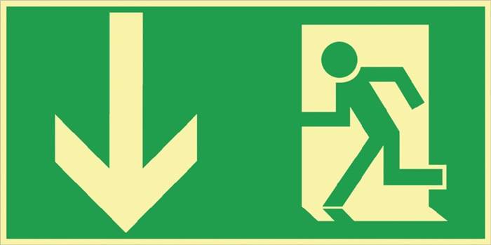 Rettungszeichen BGV A8 L297xB148mm Notausgang Querf./m.Figur Folie