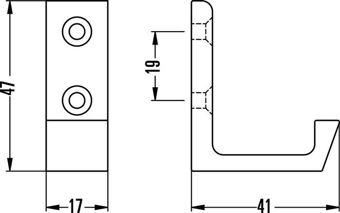 Mantelh.0139 einfach A.41mm Alu.silberf.elox.H.47mm HERMETA