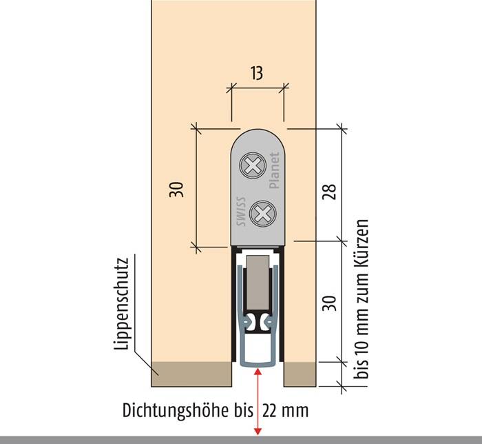 Türdichtung HS 1-s.L.1085mm Alu.silberf.HLT PLANET