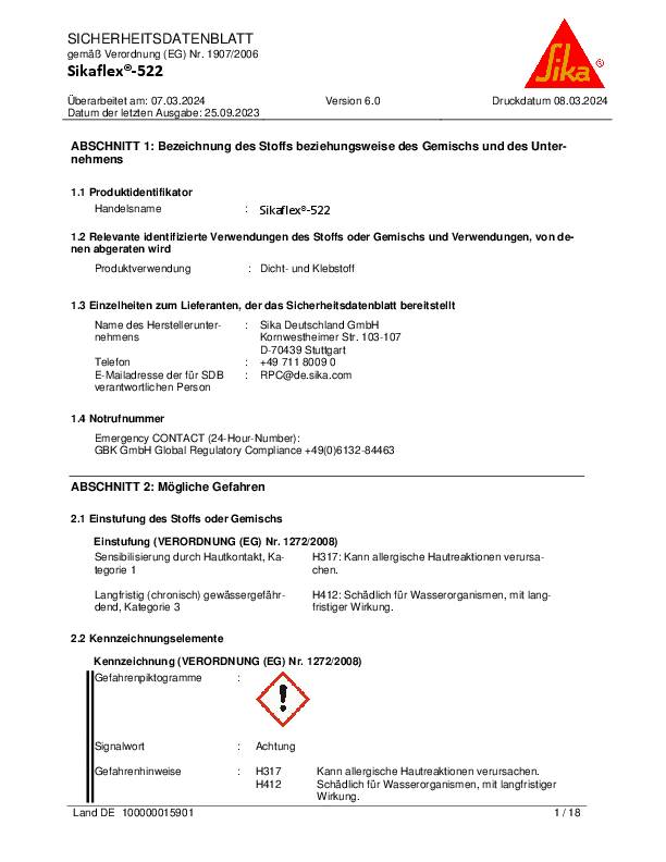 Kleb- u.Dichtstoff Sikaflex®-522 stahlgrau 300ml SIKAFLEX 12 Stück