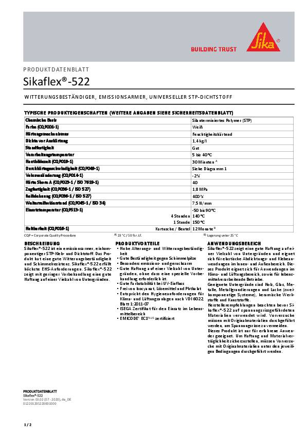 Kleb- u.Dichtstoff Sikaflex®-522 schwarz 300ml SIKAFLEX 12 Stück