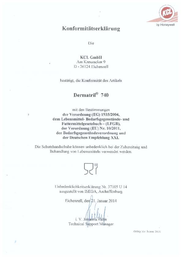 Einw.-Handsch.Dermatril 740 Gr.7 blau Nitril 100 St./Box