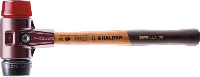 Schonhammer SIMPLEX L.300mm Kopf-Ø 30mm mittelh./hart HO Gum.schw./Plastik rot