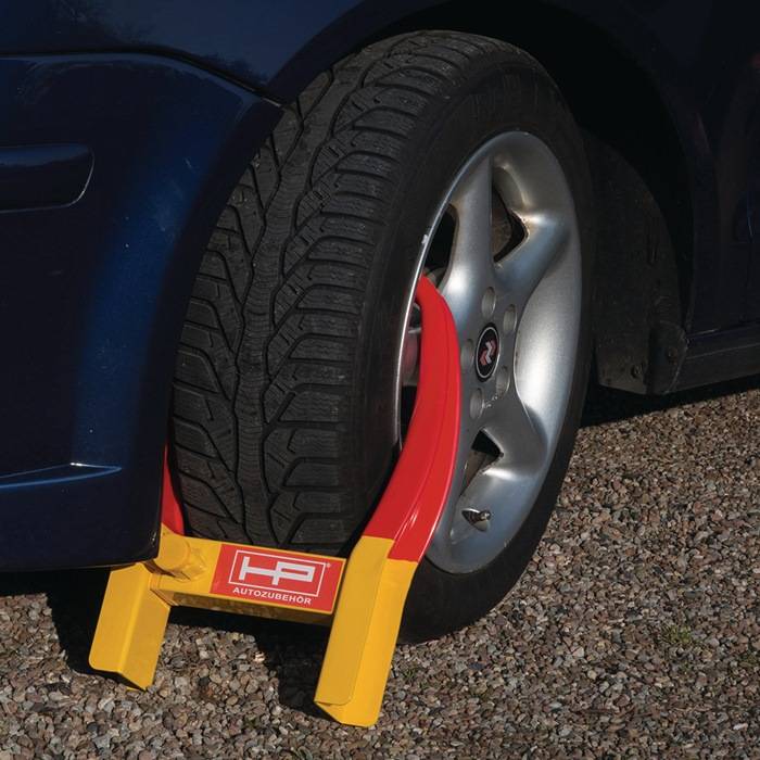 Parkkralle Stahl,pulv.L485xB345xH90mm G.3,8kg rot/gelb SB Verpackung