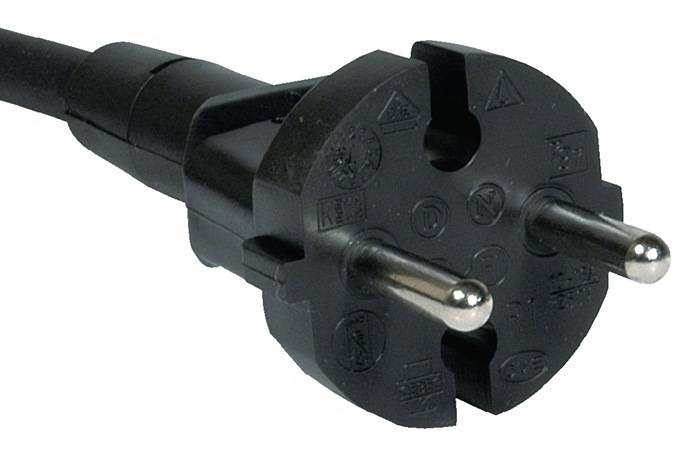 Anschlussleitung H07RN-F 2x1 mm² 3m m.Konturenstecker schwarz