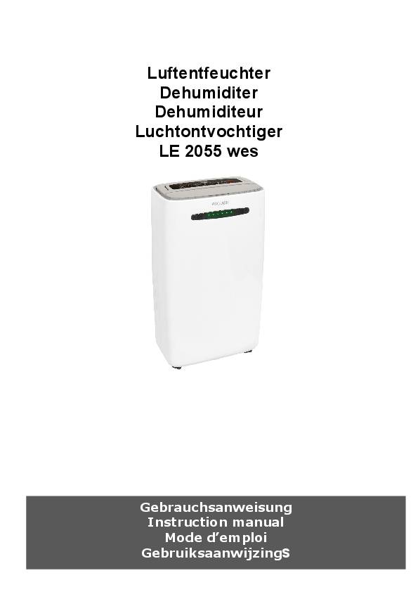Luftentfeuchter LE 2055 we 450 W Luftleistung 180 m³/h 18kg EXQUISIT
