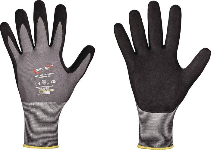 Handschuh OPTIMATE Gr.11 grau/schwarz EN 420/EN 388 PSA II OPTIFLEX