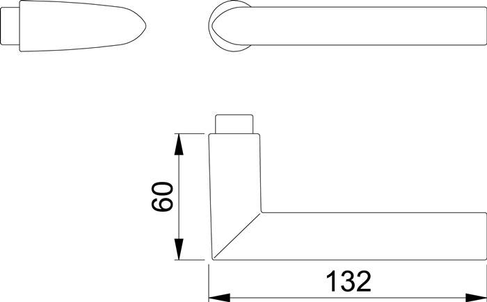Türdrückerlochteil Stock.1140 Alu.F1/naturf.4-KT.8mm DIN L/R HOPPE