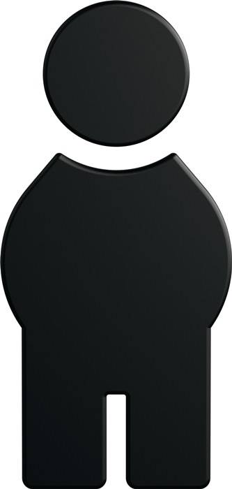 Symbol Mann 801.91B010 PA Farb-Nr.90 B.71,5mm H.150mm S.3mm HEWI