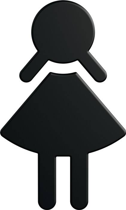 Symbol Frau 801.91B020 PA Farb-Nr.90 B.87mm H.150mm S.3mm HEWI