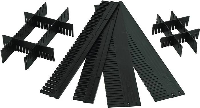 Unterteiler f.Transportstapelbehälter H.100mm PP anthrazit 10St./Karton LA-KA-PE