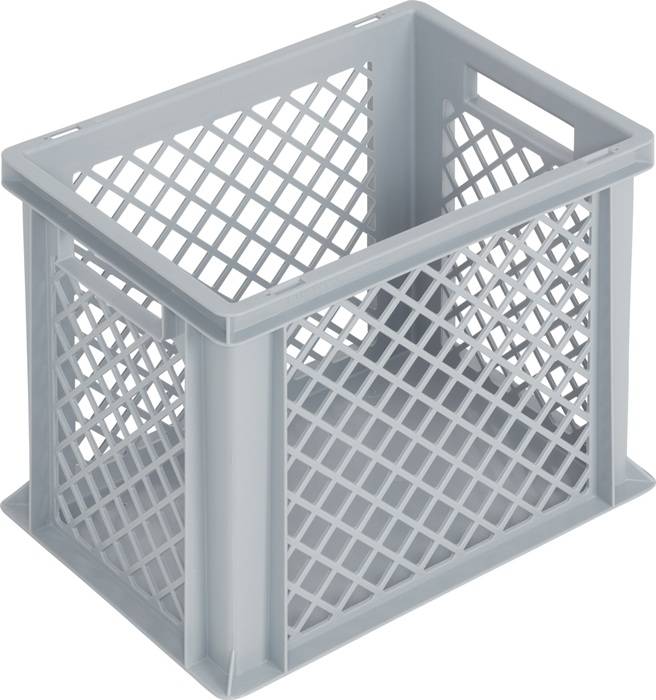Transportbehälter L400xB300xH320mm grau PP Durchfassgr.Seitenwände durchbrochen