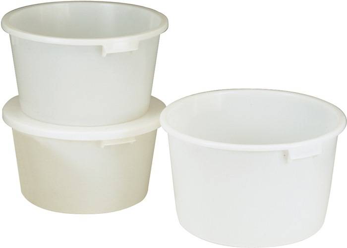 Bottich 65l HD-Polyethylen weiß m.Griffmulden D.590mm H.330mm CRAEMER