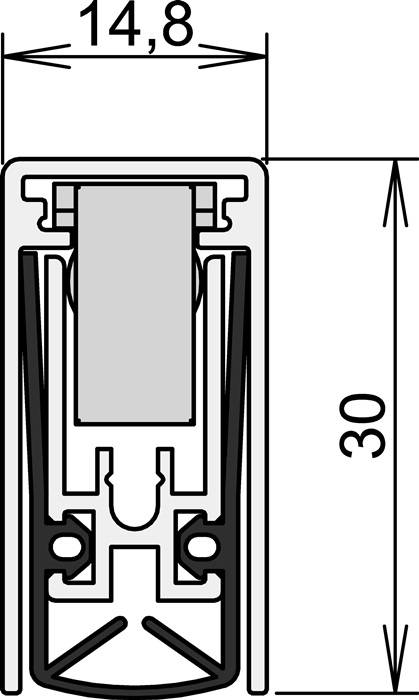 Türdichtung Schall-Ex® L-15/30 WS 1-880 1-s.L.833mm Alu.silberf.HLT ATHMER
