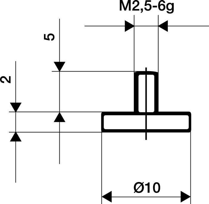 Messeins.D.30mm plan M2,5 STA z.Messuhren KÄFER