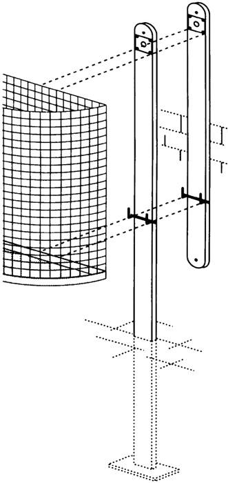 Eisenständer H.1400mm z.Bet.m.Schloss u.Schlü.f.Abfallbehälter 27l