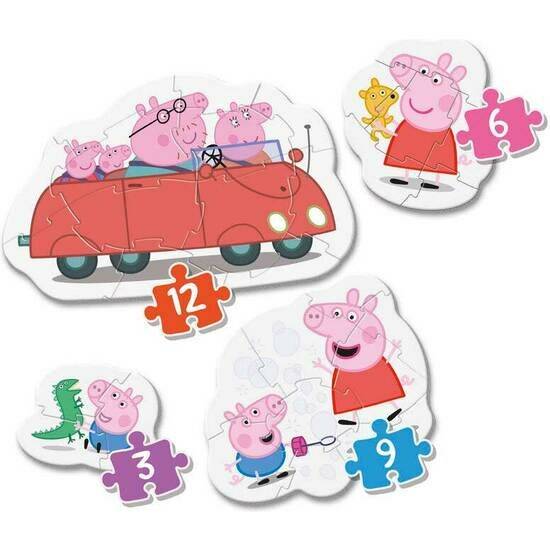 CLEMENTONI Mein erstes Peppa Pig Puzzle 4in1 (3,6,9,12 Teile)