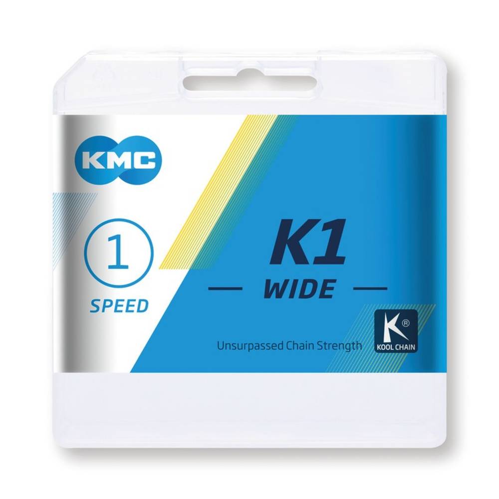 KMC Kette K1 Wide Silber/Schwarz 1/2 x 1/8",100 Glieder,9,4 mm, schwarz