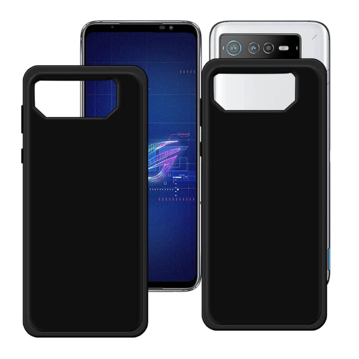 Für Asus ROG Phone 7 / 7 Ultimate Silikoncase TPU Schutz Schwarz Handy Tasche Hülle Cover Etui Neu