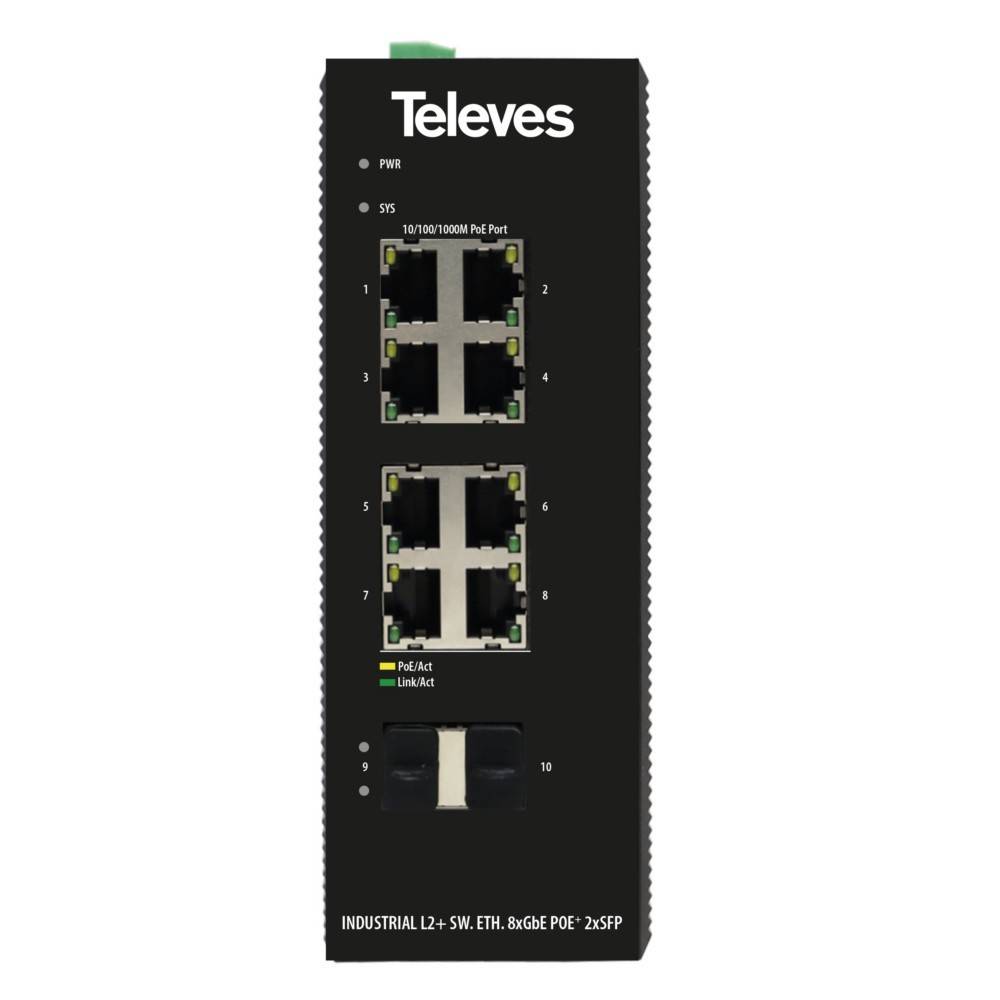 Televes Industrial Ethernet-Switch SWM8X1000P2S