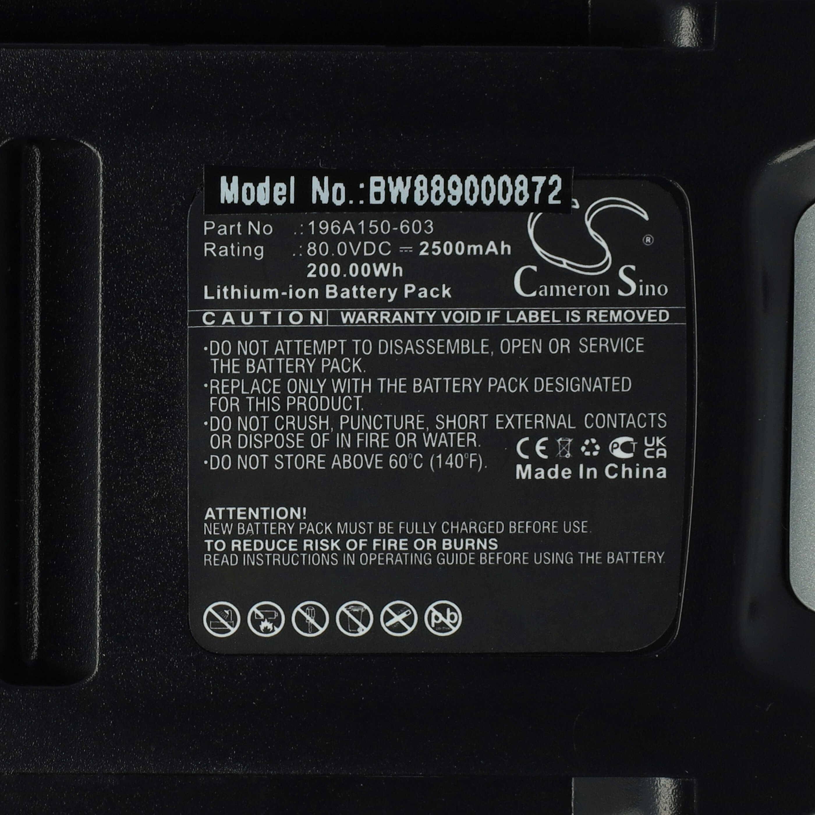 vhbw Akku Ersatz für Cub Cadet 196A150-603 für Akku-Gartengerät (2500mAh 80V Li-Ion)