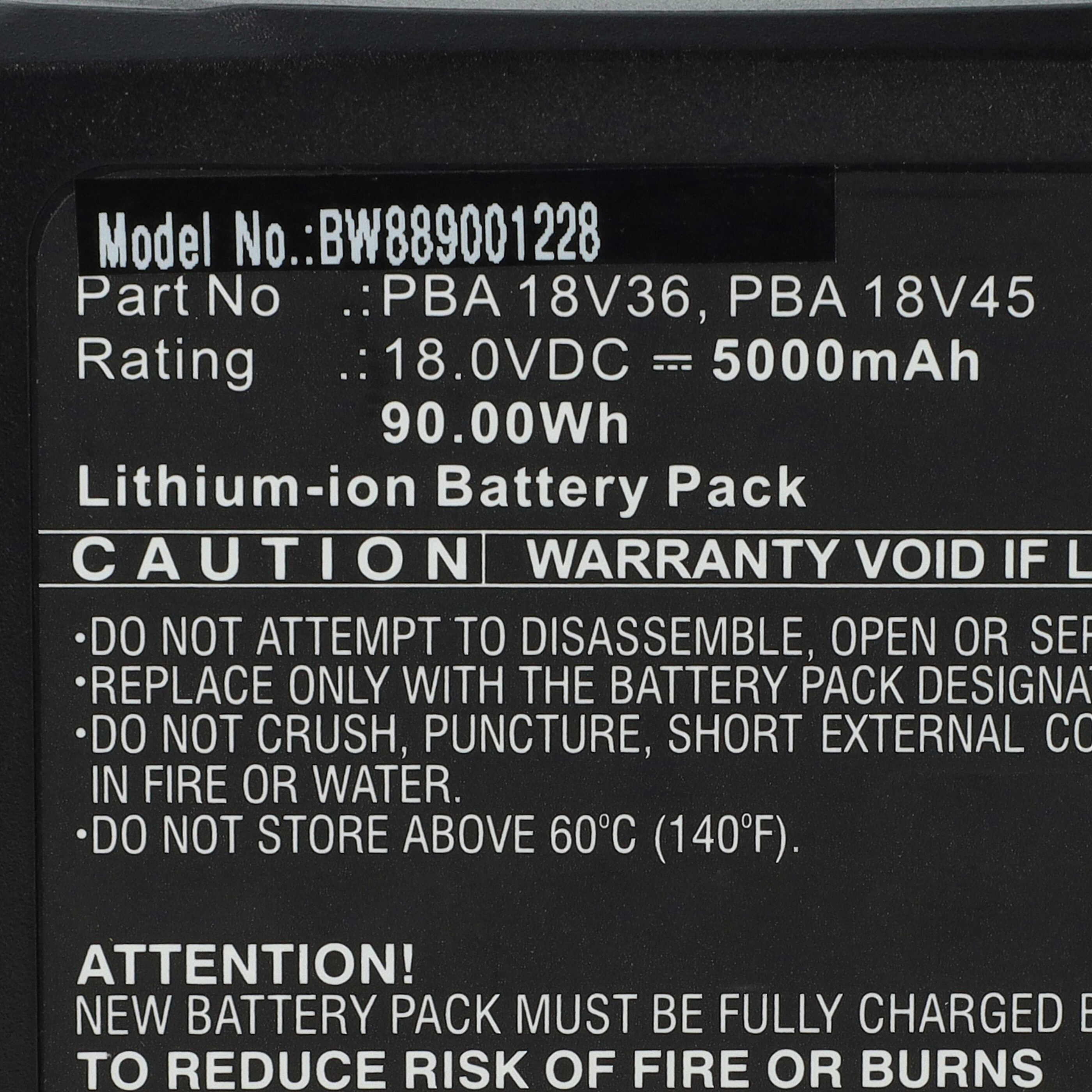 vhbw Akku Ersatz für Gardena 14905-20, 14906-20, 14907-20, 14908-20 für Rasenmäher Tauchpumpe Akku-Gartengerät (5000mAh, 18V, Li-Ion)