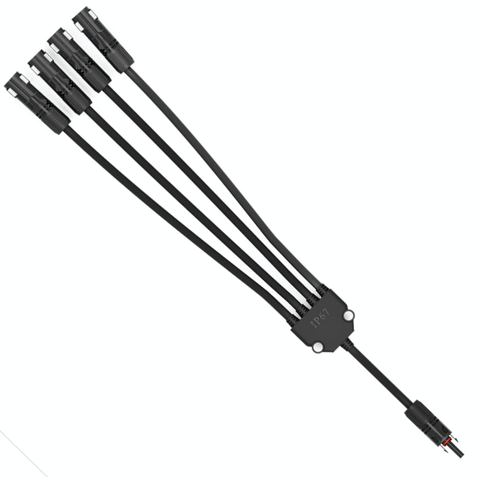 hb-digital PV Steckverbinder Verteiler Y-Typ 4-fach Photovoltaik Verbinder für PV Module