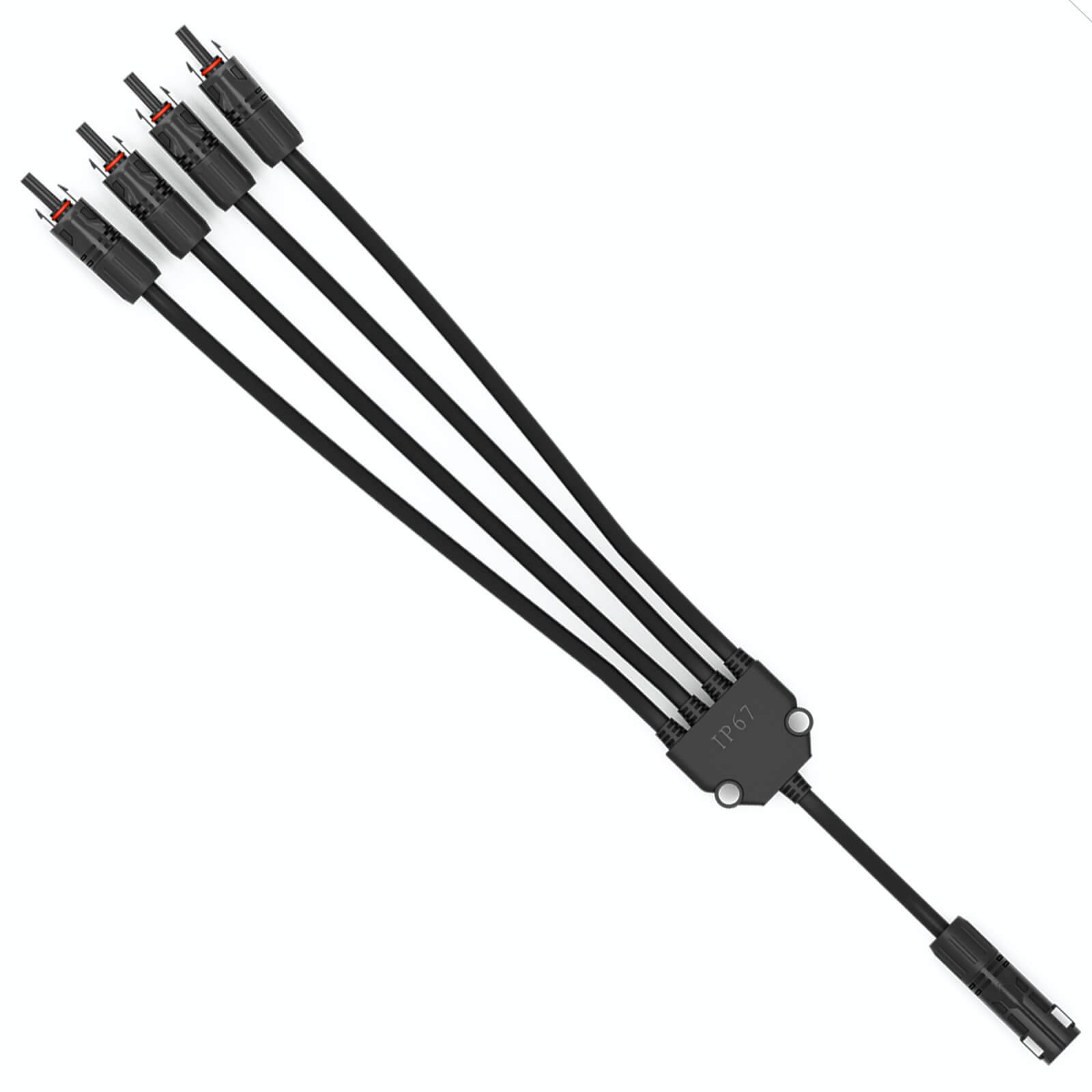 hb-digital PV Steckverbinder Verteiler Y-Typ 4-fach Photovoltaik Verbinder für PV Module