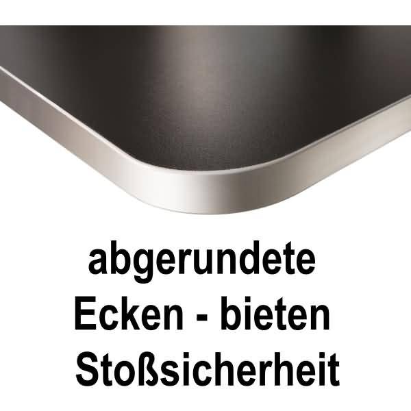 Sitz-/Stehtisch Move professional elektr. höhenverstellbar BxTxH 180x80x64-129cm silber/lichtgrau