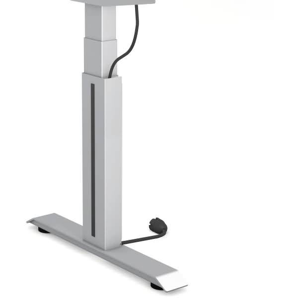 Sitz-/Stehtisch Move professional elektr. höhenverstellbar BxTxH 160x80x64-129cm silber/weiß