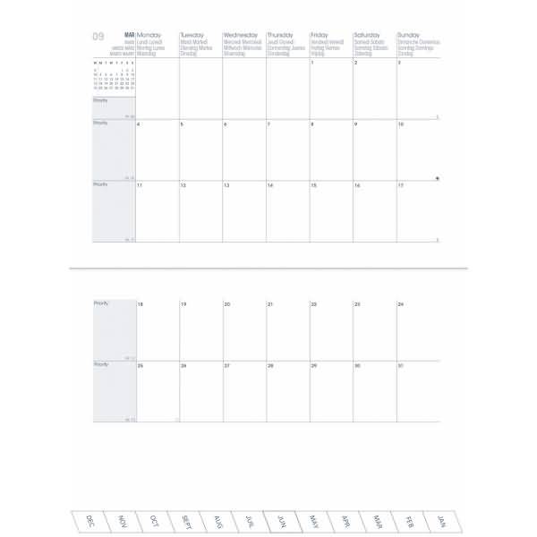 Kalender Plan Month 10x15cm Pastell Pfirsich 2024