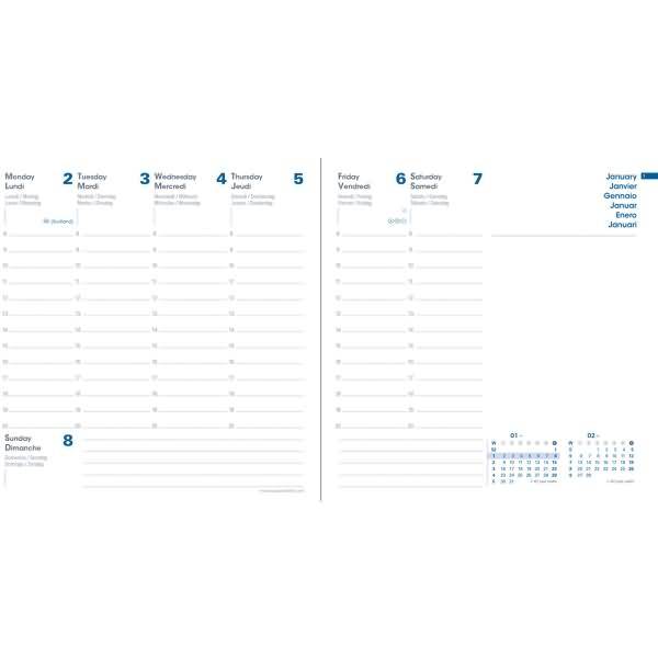 Buchkalender Executif Recycling ML 16x16cm Mona bordeaux 2024