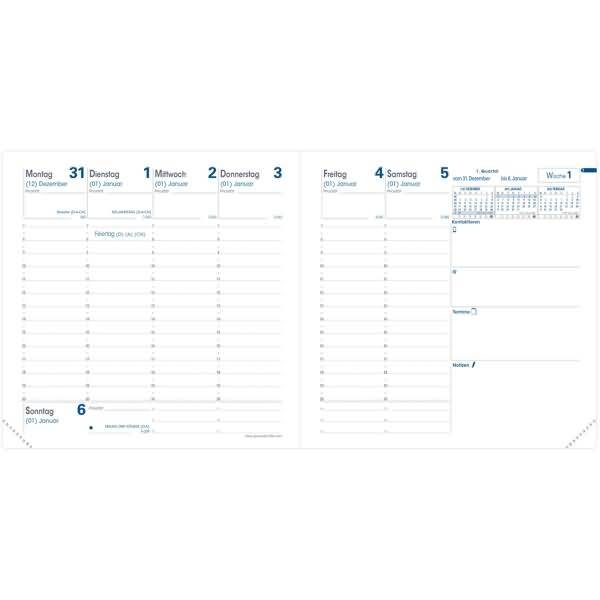 Buchkalender Executif 16x16cm Colette himbeer 2024