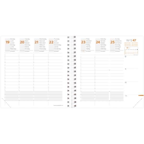 Terminkalender Time & Life Medium 16x16cm zinnoberrot 2026