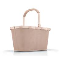 Beige-farbene Tragetasche mit Henkeln, auf weißem Hintergrund dargestellt.