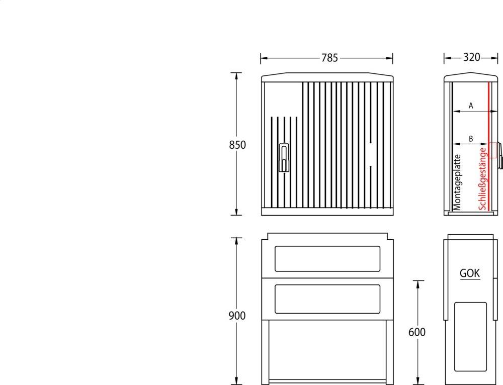 uesa Normschrank IP44 A100-M-850
