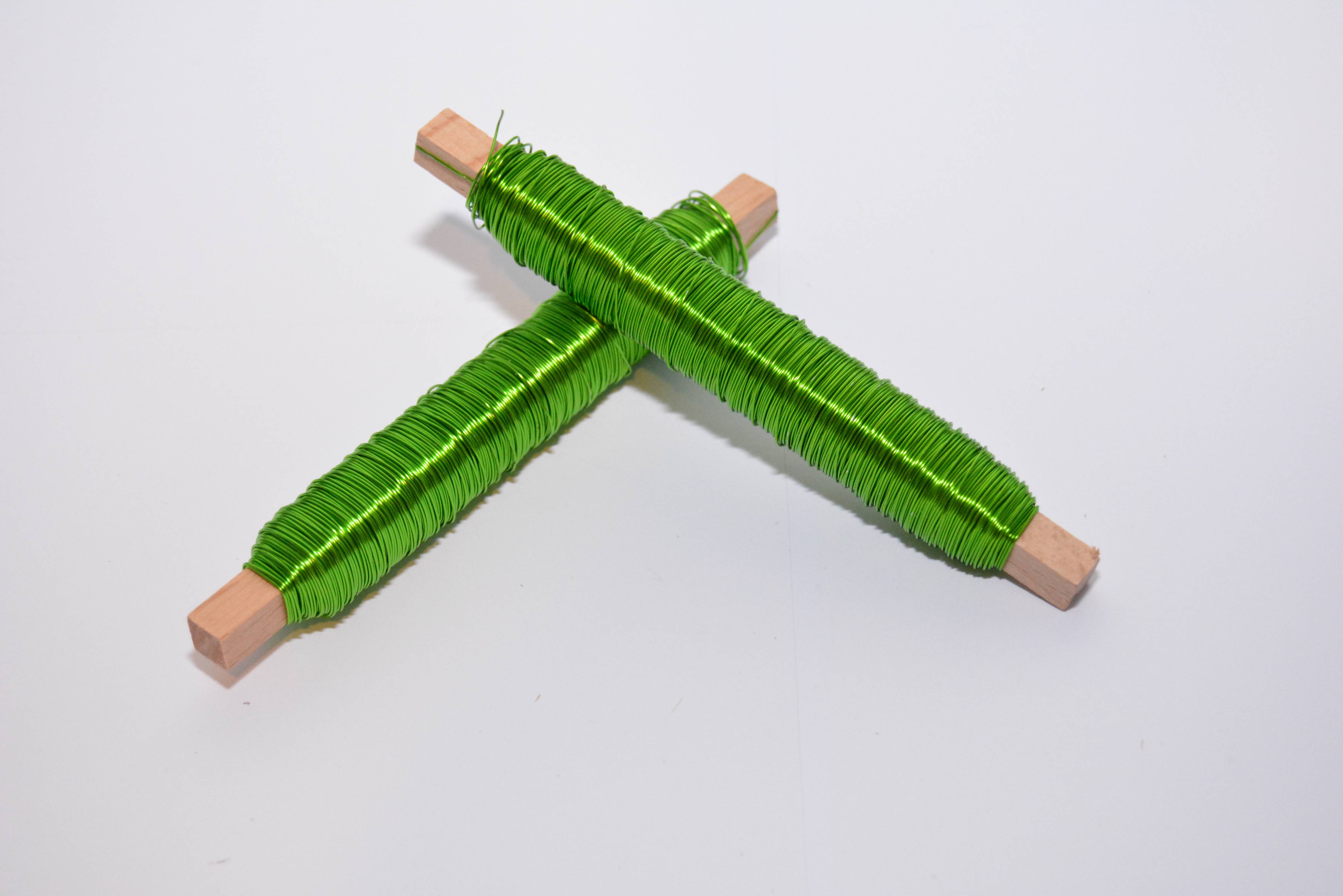 2x Decolackdraht Bindedraht Wickeldraht Blumendraht apfelgrün ca. 0,50 mm 50 m