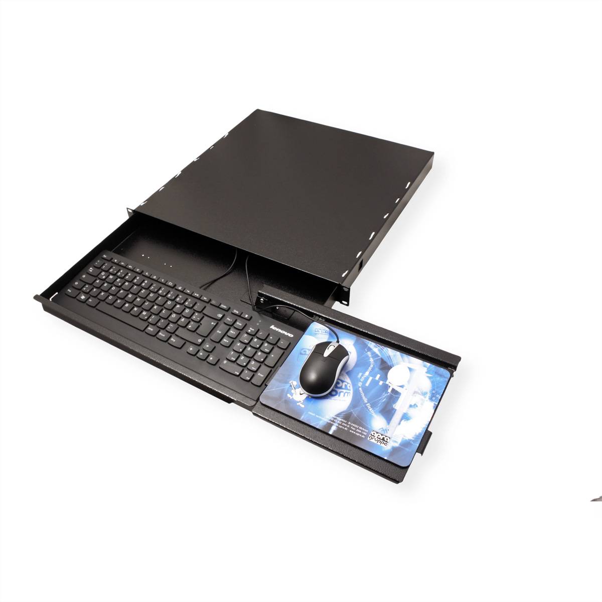 19"-Tastatureinschub 1 HE ohne Tastatur, schwarz