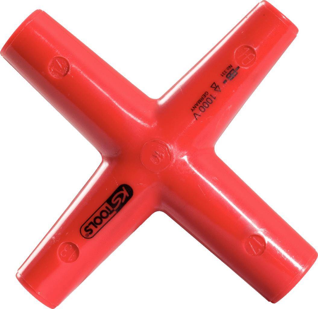 KS TOOLS Werkzeuge-Maschinen GmbH Kreuzschlüssel mit Schutzisolierung, 13x17x19x22mm (117.1708)