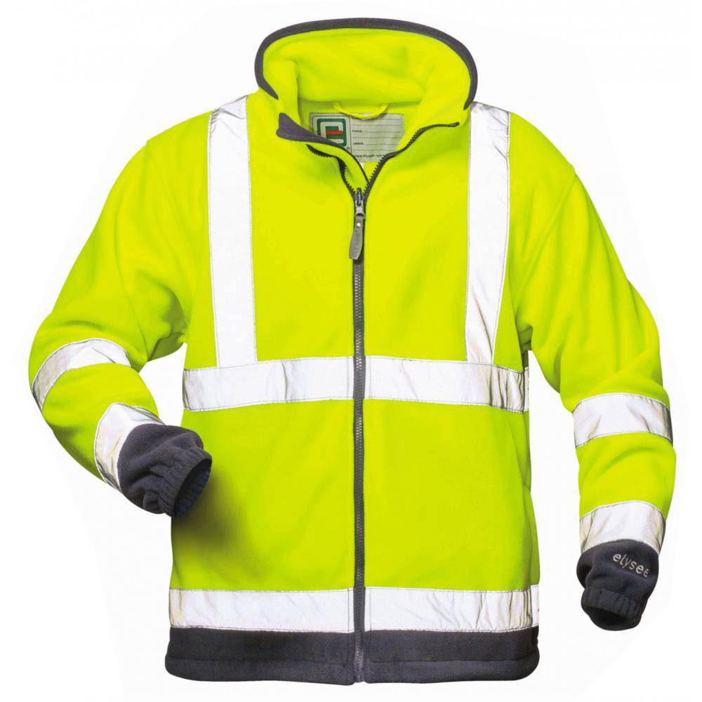 Warnschutz-Fleecejacke "VALENTIN" - Größe M - 2 seitliche Reißverschlusstaschen