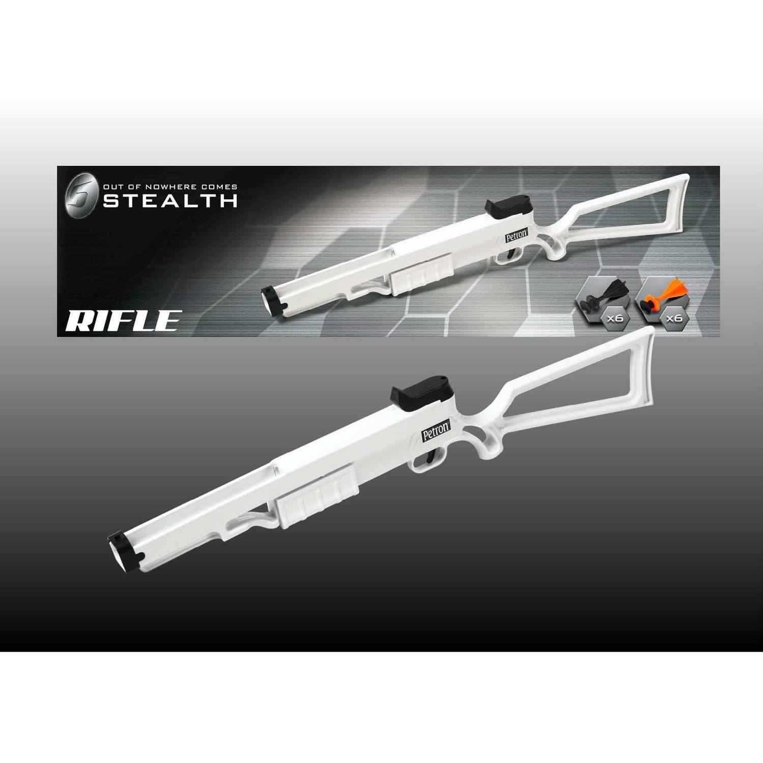 Petron S162/3 STEALTH Sport Pump Action Gewehr mit 12 Pfeilen, weiß