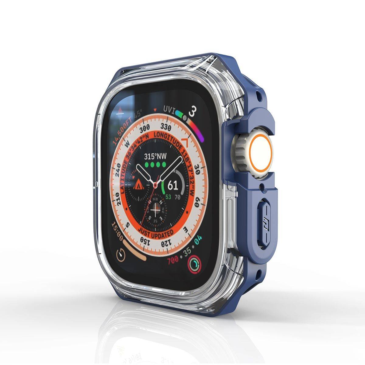 Für Apple Watch Ultra 1 + 2 49mm Uhr Gehäuse Silikon Schutz Hülle Blau