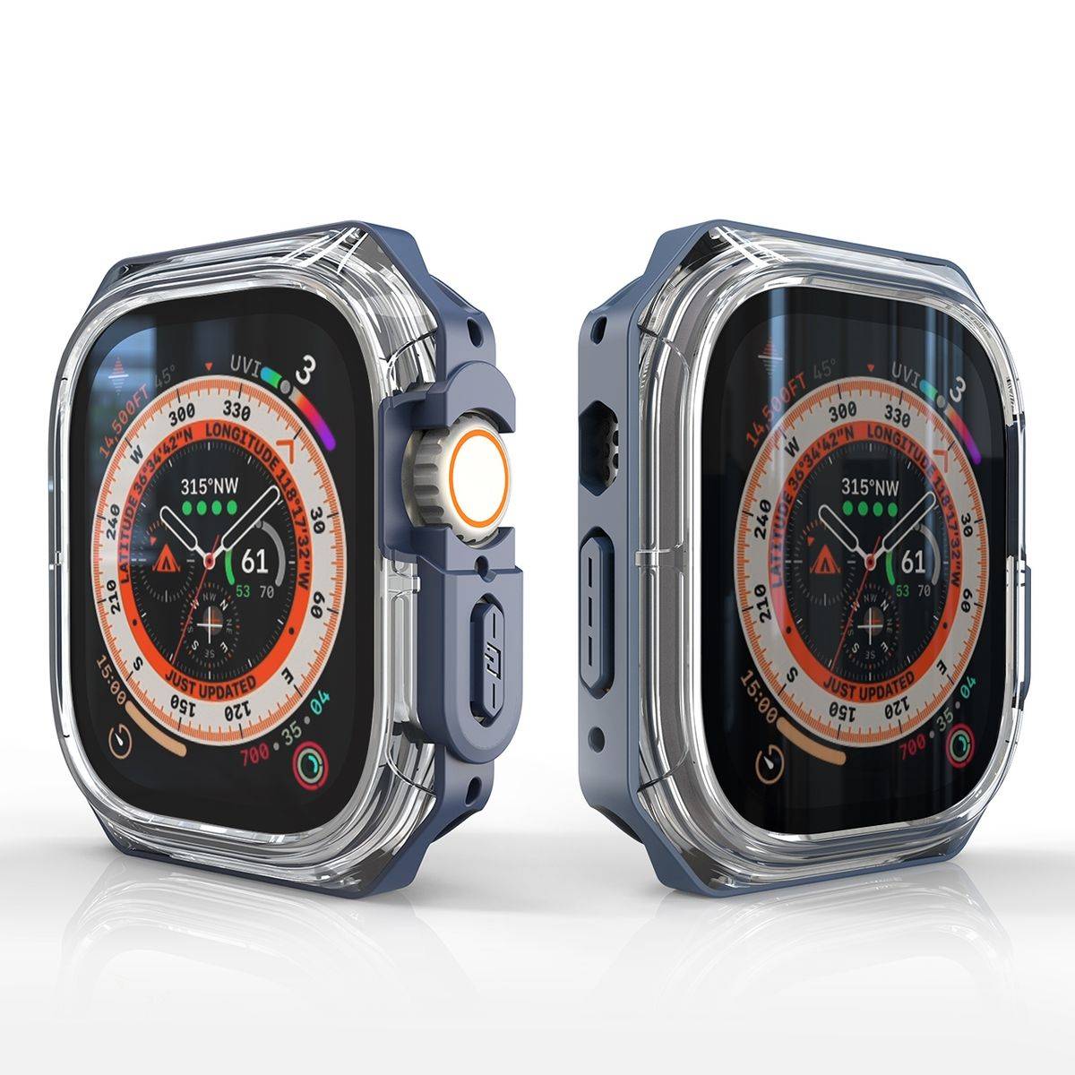 Für Apple Watch Ultra 1 + 2 49mm Uhr Gehäuse Silikon Hülle Dunkelblau