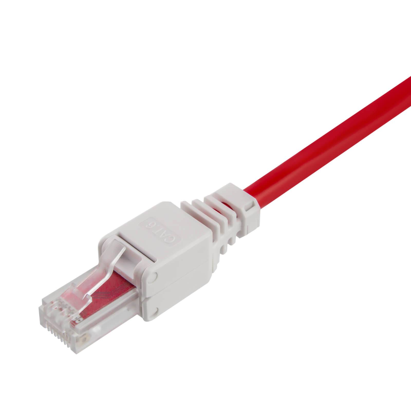 hb-digital Netzwerkstecker CAT 6 RJ45 Steckverbinder LSA UTP mit Knickschutz Kunststoff weiß