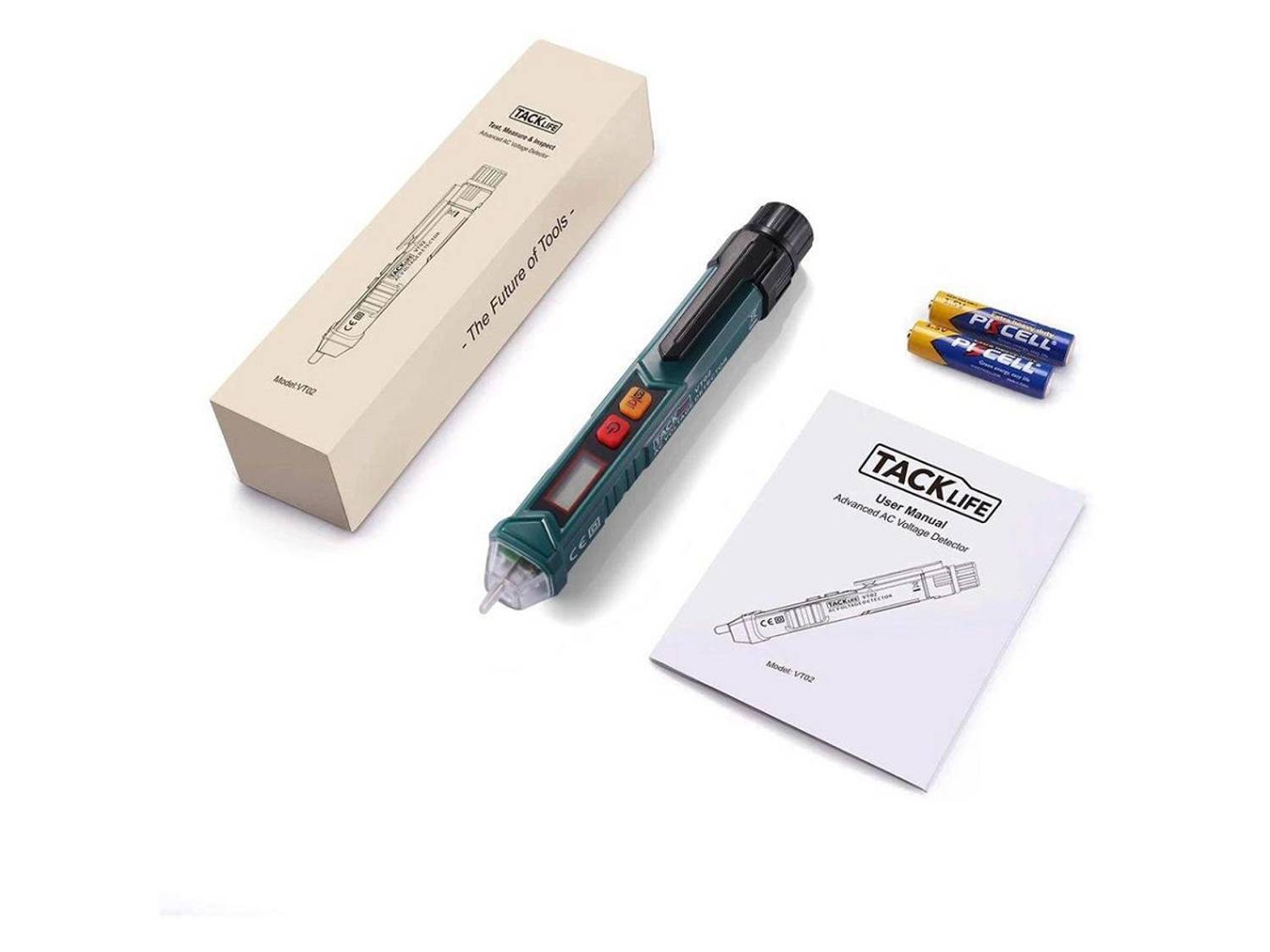 TACKLIFE VT02 Laser & Nivelliergeräte Berührungsloser Wechselspannungsprüfer/Spannungsprüfstift