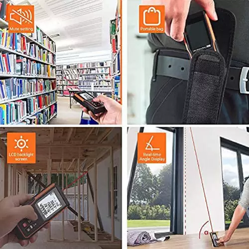 TACKLIFE S5-60, 60 m Laser-Entfernungsmesser, Lasermessgerät, USB-Aufladung, ±2 mm Genauigkeit, elektronischer Winkelsensor, 99 Speicher, m/in/ft/ft TACKLIFE S5-60, 60 m Laser-Entfernungsmesser, Lasermessgerät, USB-Aufladung, ±2 mm Genauigkeit, elektronischer Winkelsensor, 99 Speicher, m/in/ft/ft